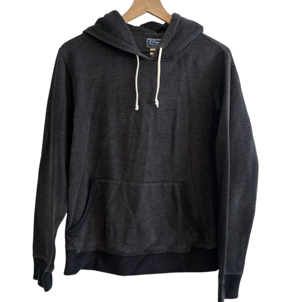 Jcrew Vintage Fleece Hoodie Pullover Sweatshirt Dark Gray size Medium